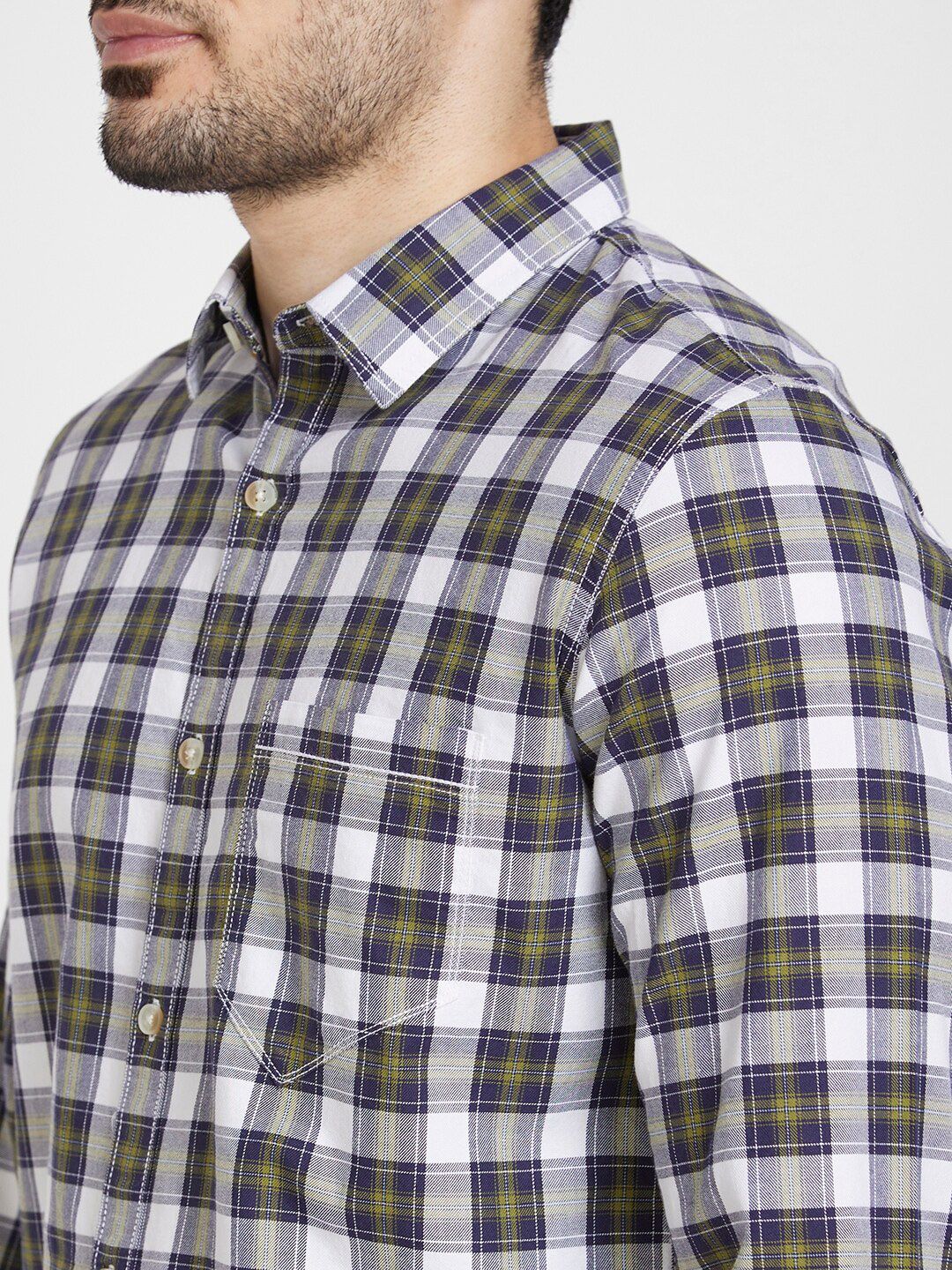 SPYKAR Tartan Checked Cotton Classic Opaque Casual Shirt