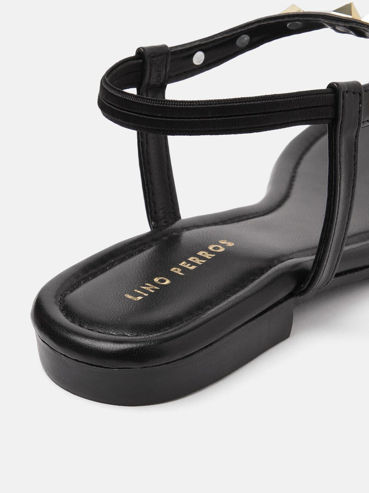 Lino Perros Women Studded T-Strap Flats