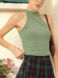 DressBerry Free Spirit Fashion Ribbed High Neck Crop Top