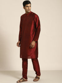 SOJANYA Men Woven Design Kurta with Churidar with Nehru Jacket