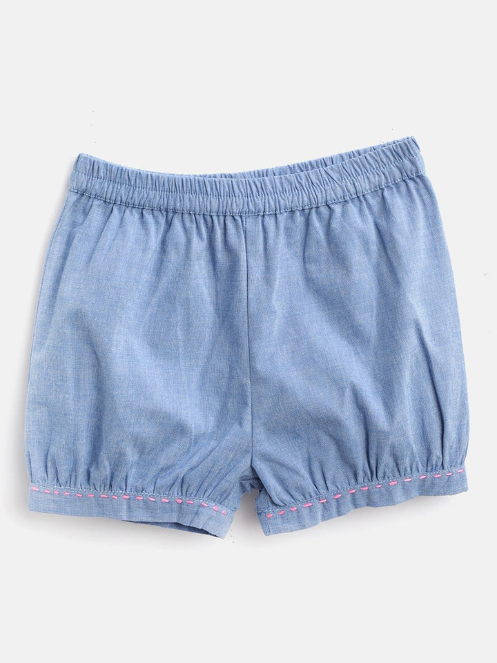 Nauti Nati Girls White & Blue Printed Co-Ords Set