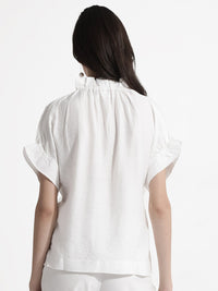 RAREISM Solid V-Neck Extended Sleeves Top