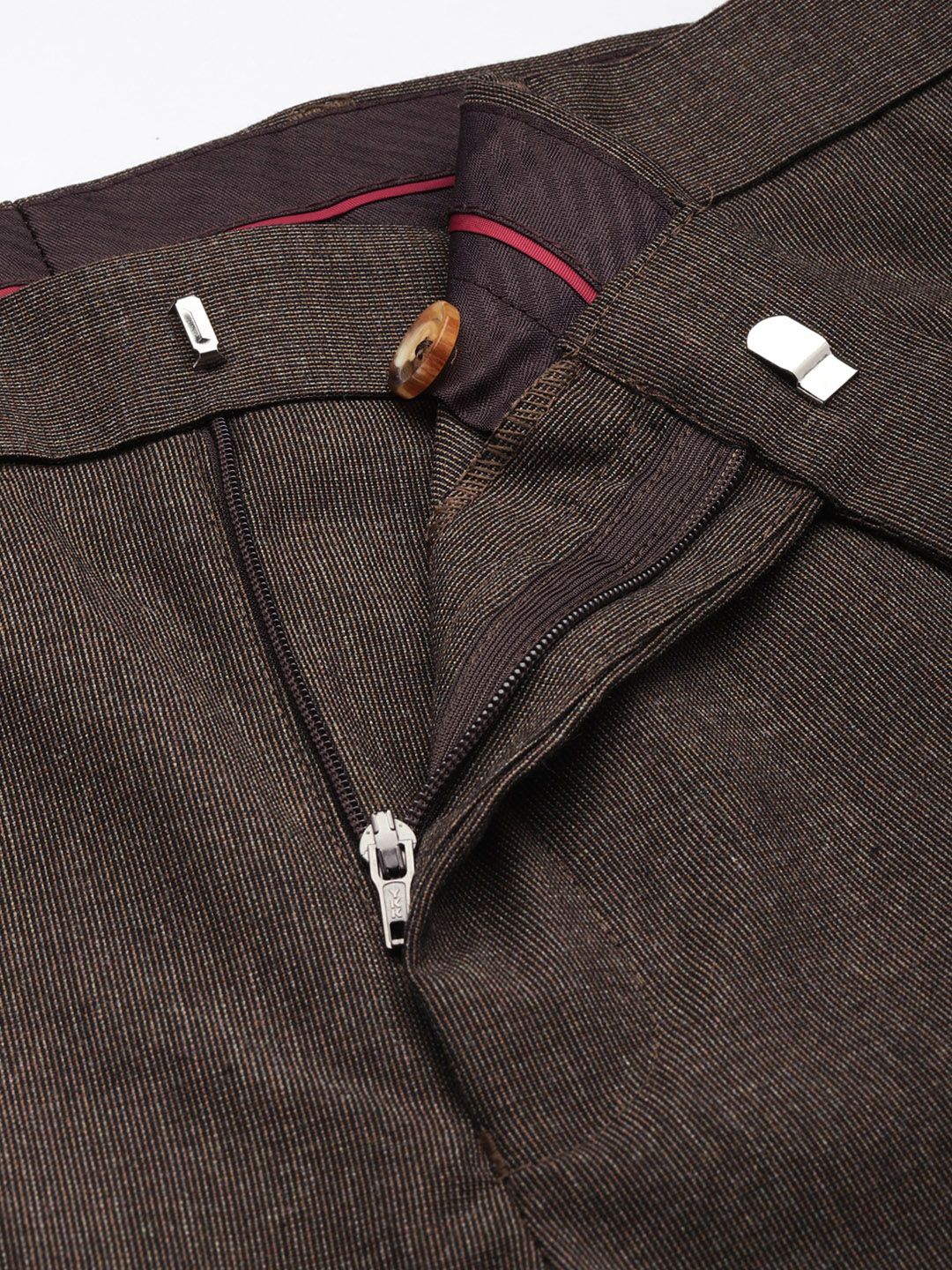 Raymond Men Textured Slim Fit Formal Trousers