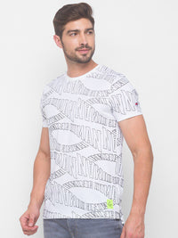 Being Human Men White Typography Printed T-shirt