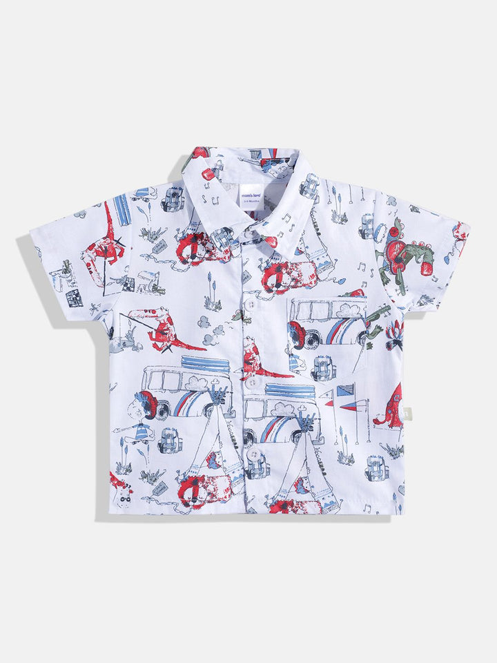 Moms Love Infant Boys Conversational Print Pure Cotton Shirt
