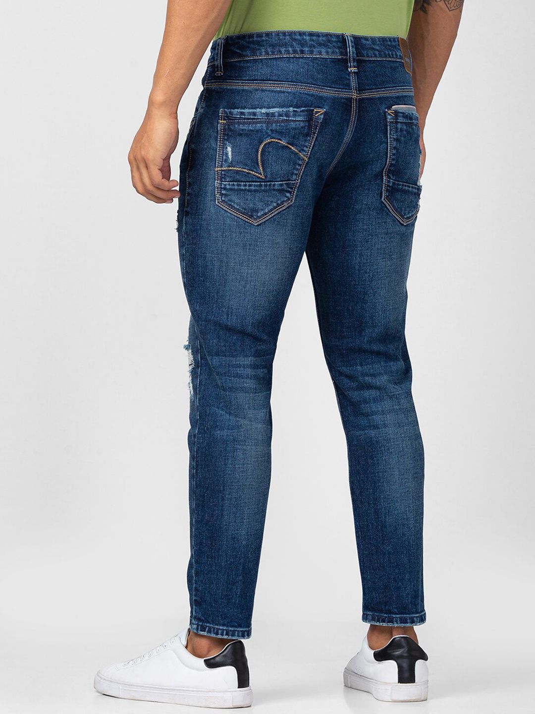 SPYKAR Men Kano Slim Fit Mildly Distressed Light Fade Jeans