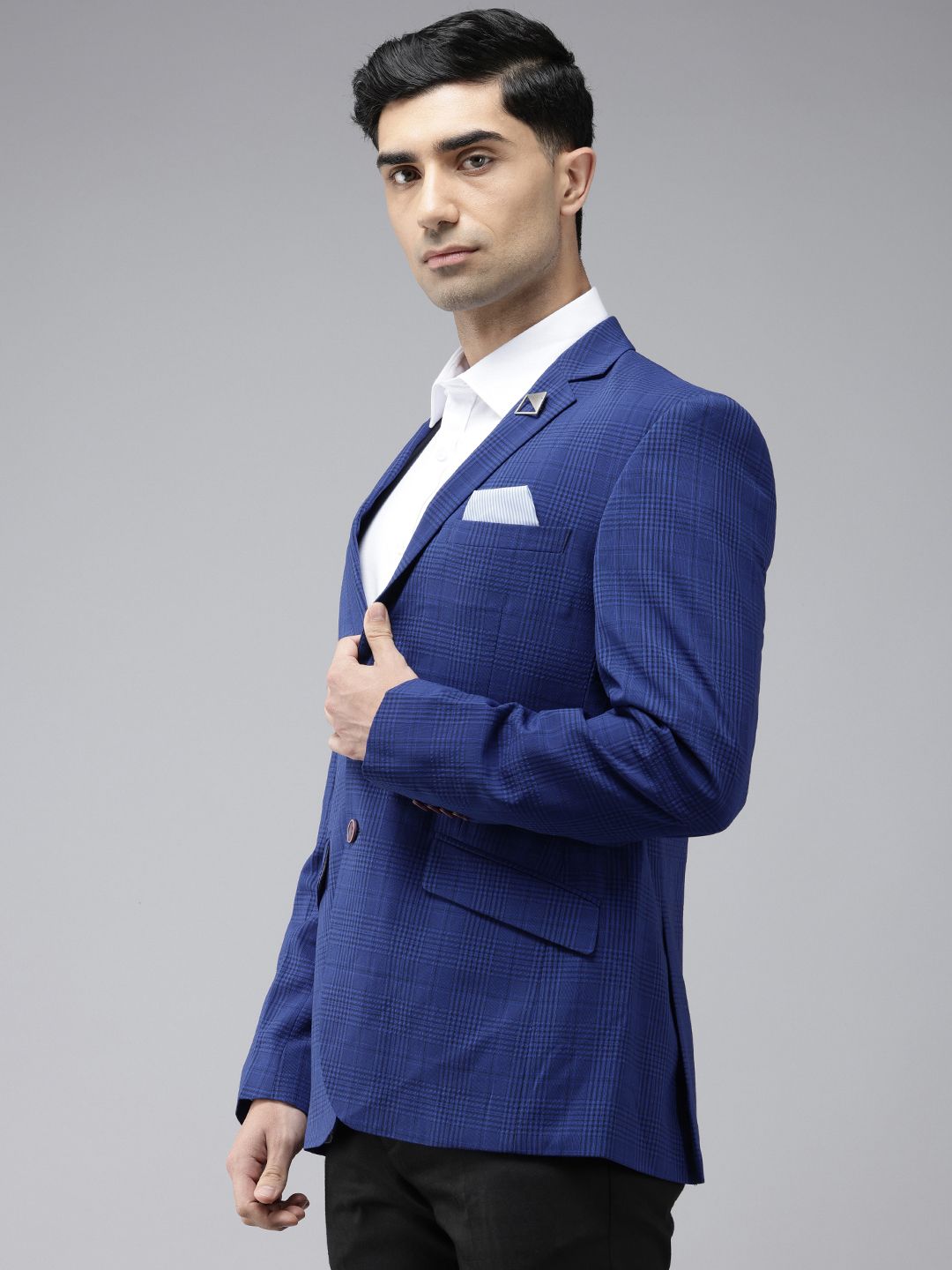 Park Avenue Checked Super Slim Fit Single-Breasted Formal Blazers