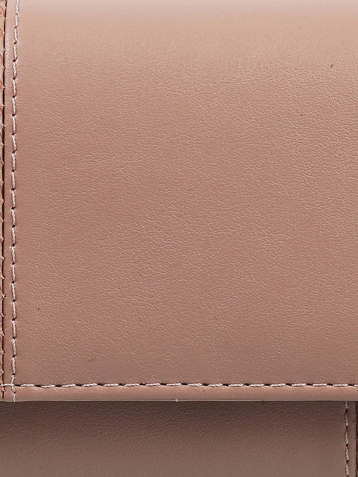 Mochi Peach-Coloured Textured Purse Clutch