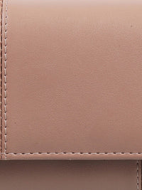 Mochi Peach-Coloured Textured Purse Clutch
