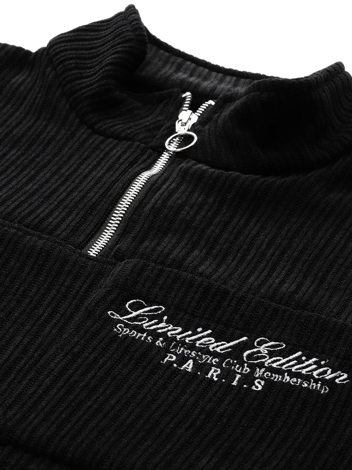 The Indian Garage Co Typography Printed Corduroy Sweatshirt