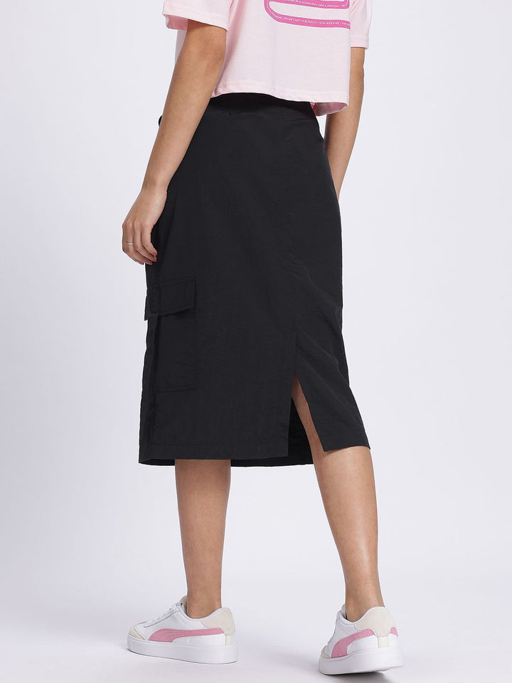 DressBerry Utility Chic Cargo Style Midi Straight Skirt