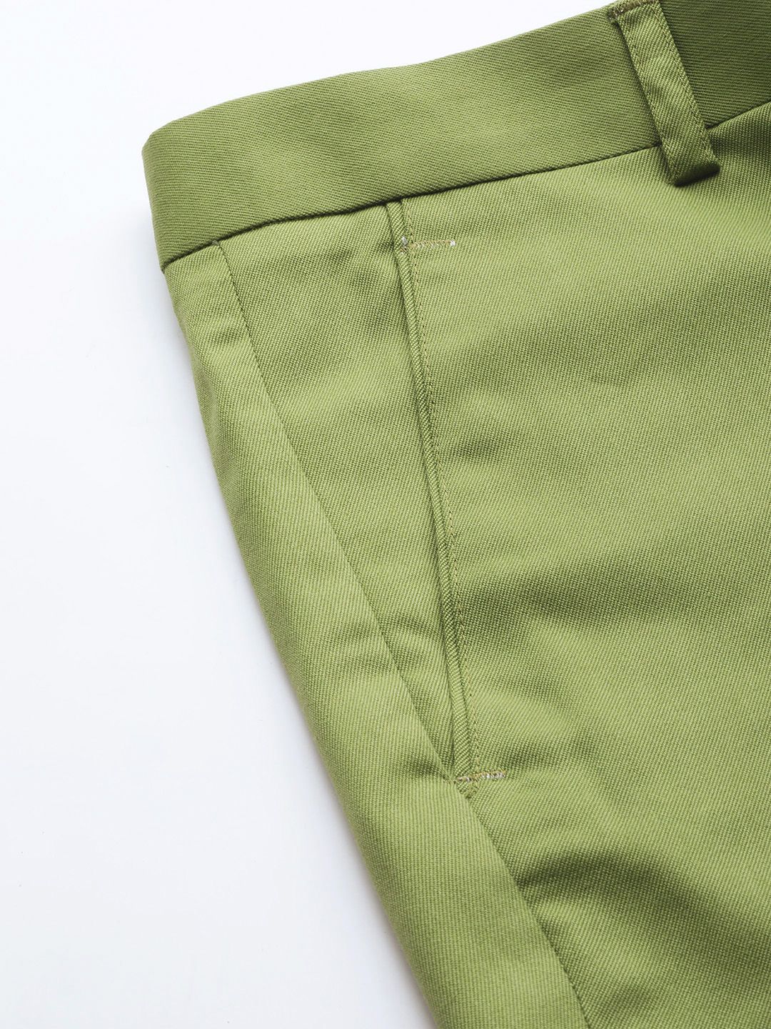 DENNISON Men Green Smart Tapered Fit Easy Wash Trousers