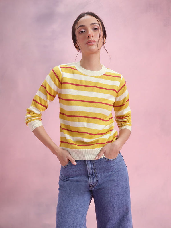 DressBerry Striped Acrylic Pullover