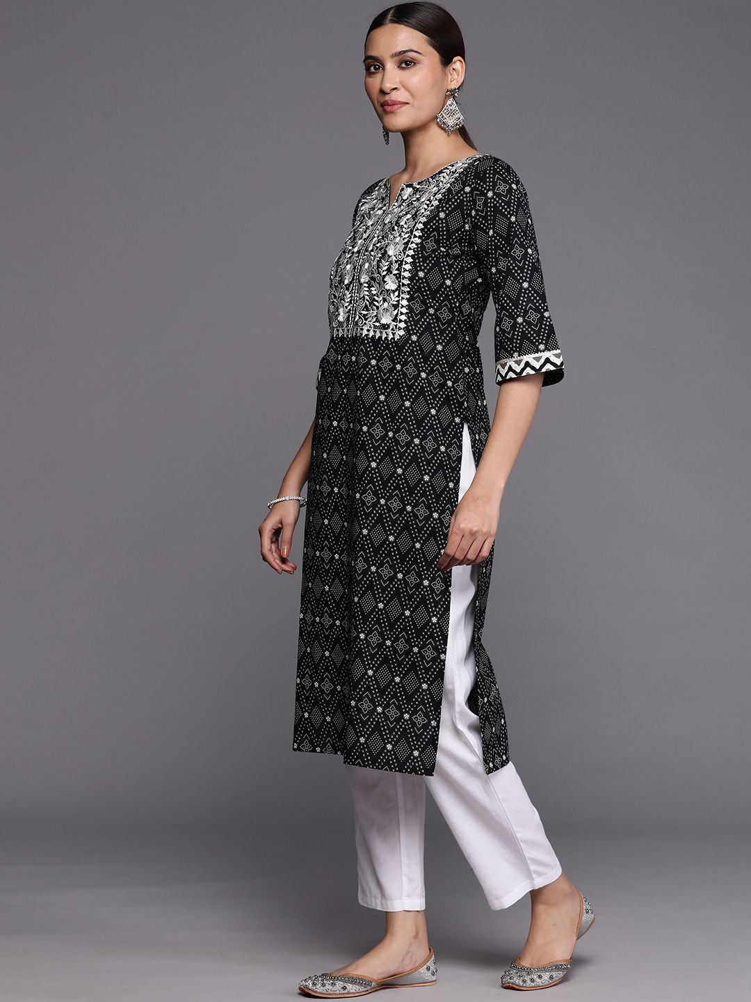Libas Bandhani Yoke Design Thread Work Kurta