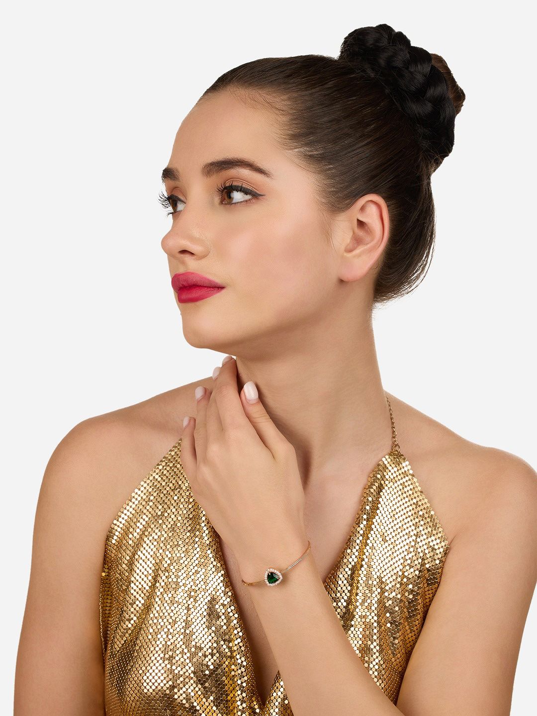 Zaveri Pearls Rose Gold Plated Cubic Zirconia Gelang Kada