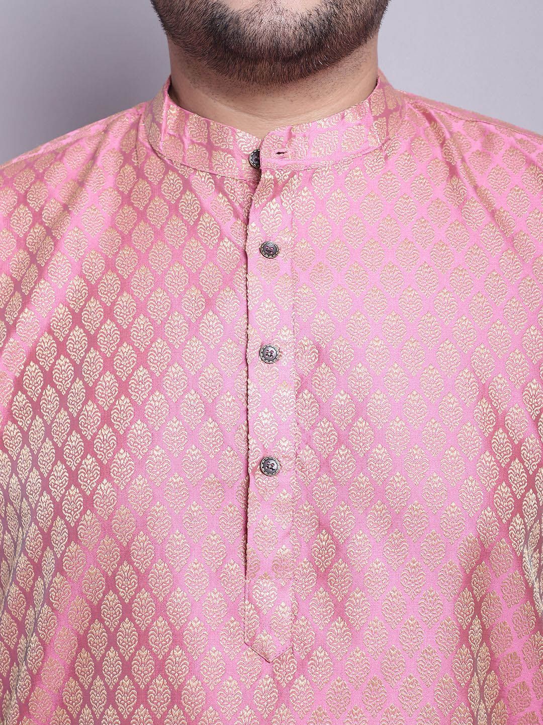 SOJANYA PLUS Ethnic Motifs Woven Design Kurta With Pyjamas & Nehru Jacket