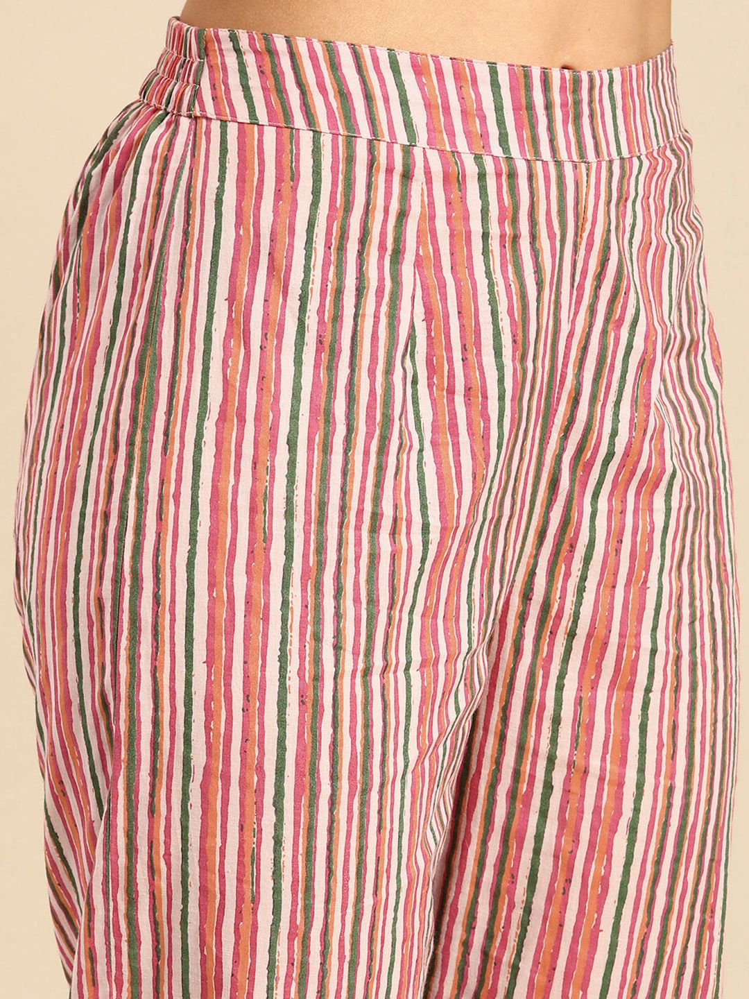 Anouk Women Pure Cotton Printed Regular Kurta With Trousers