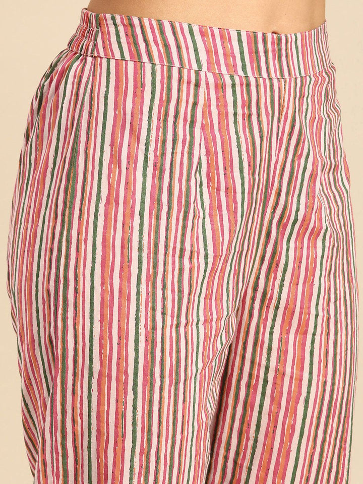 Anouk Women Pure Cotton Printed Regular Kurta With Trousers