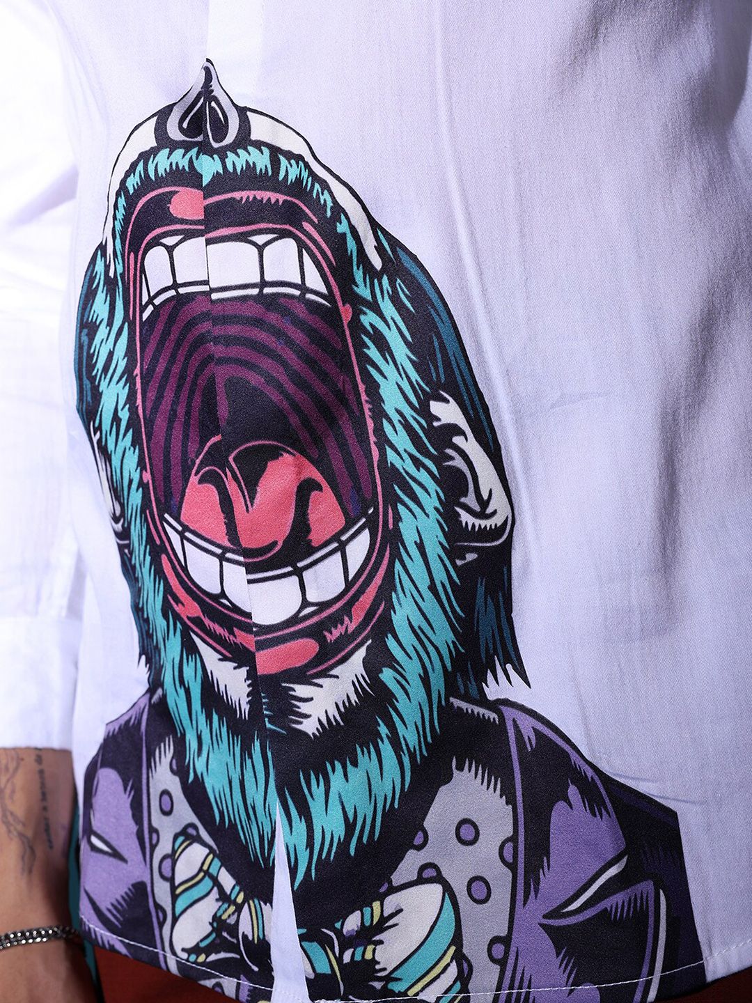 The Indian Garage Co Slim Fit Opaque Graphic Printed Cotton Party Shirt
