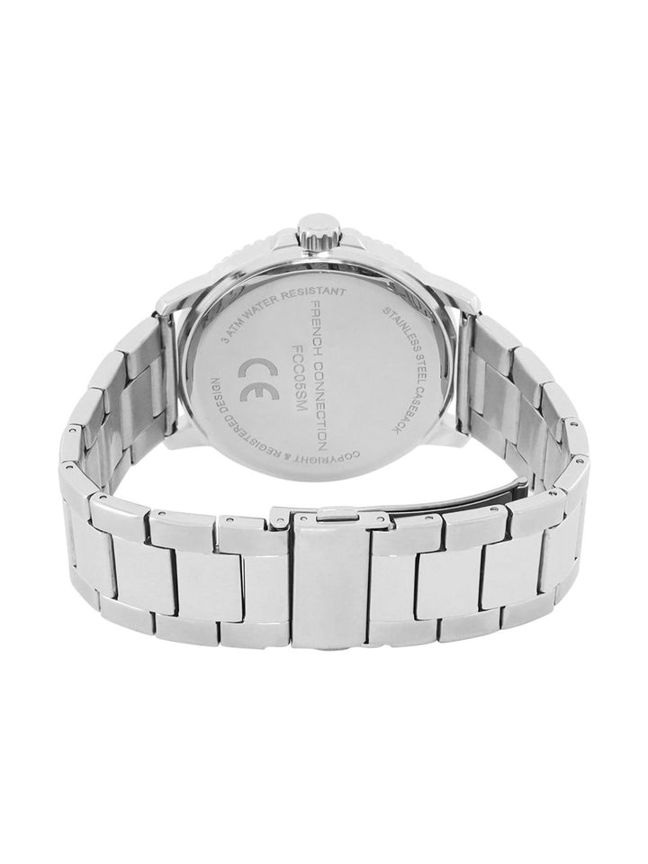 Sambungan Perancis Lelaki Dial & Gelang Gelang Keluli Tahan Karat Tali Analog Watch FCC05SM