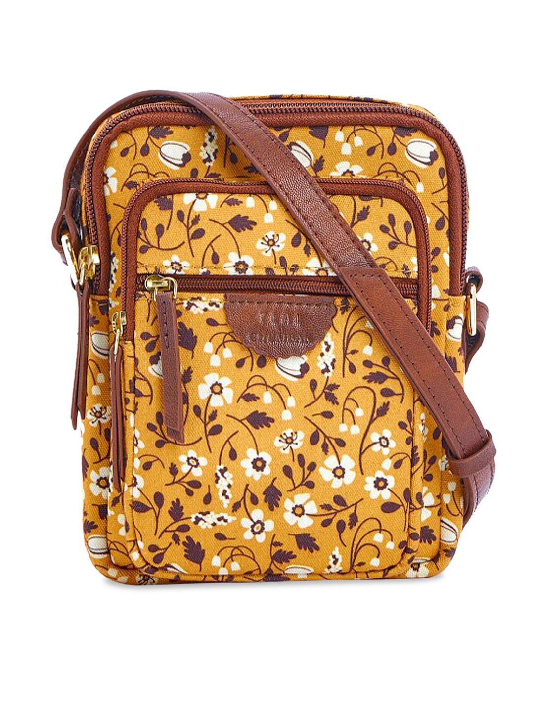 TEAL BY CHUMBAK Floral Printed Structured Sling Bag