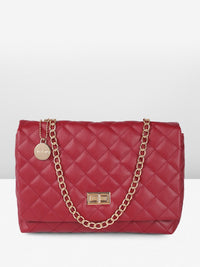 DressBerry Quilted Shoulder Bag with Chain Strap
