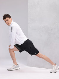 HRX by Hrithik Roshan Men Stripe Detail Rapid-Dry Training Shorts