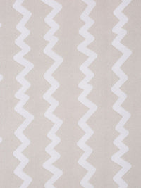 KLOTTHE Beige Chevron Cotton 300 TC Fitted King Fine Bedsheet with 2 Pillow Covers-98 x 87 inches