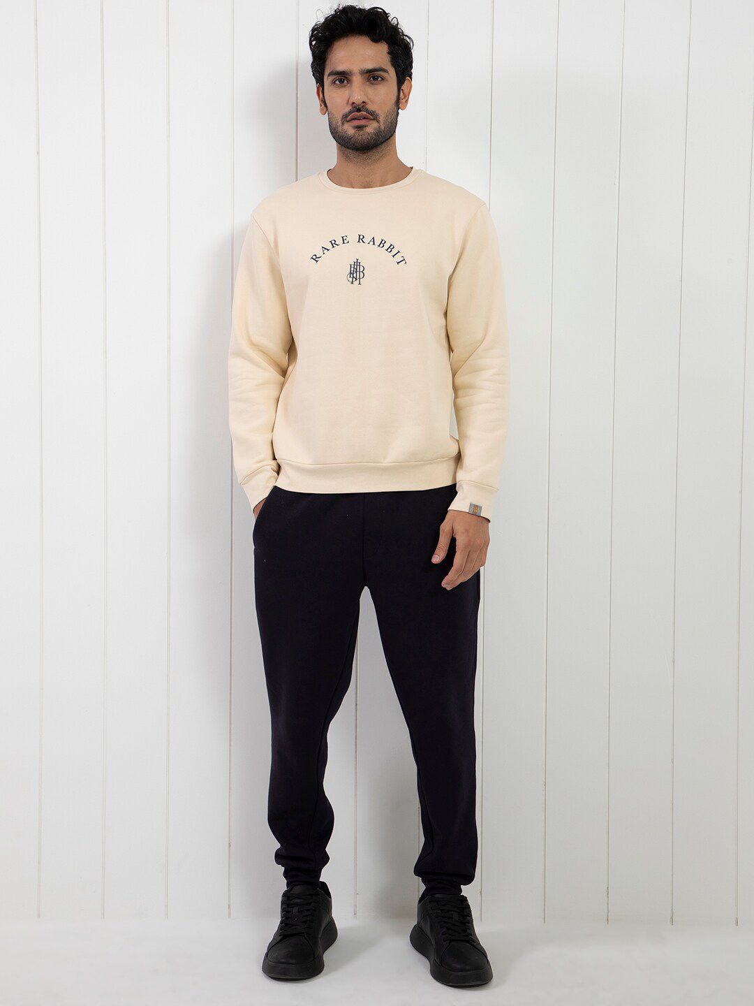 RARE RABBIT Men Nomic Logo Print Sweatshirt