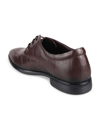Mochi Men Brown Solid Leather Formal Derbys