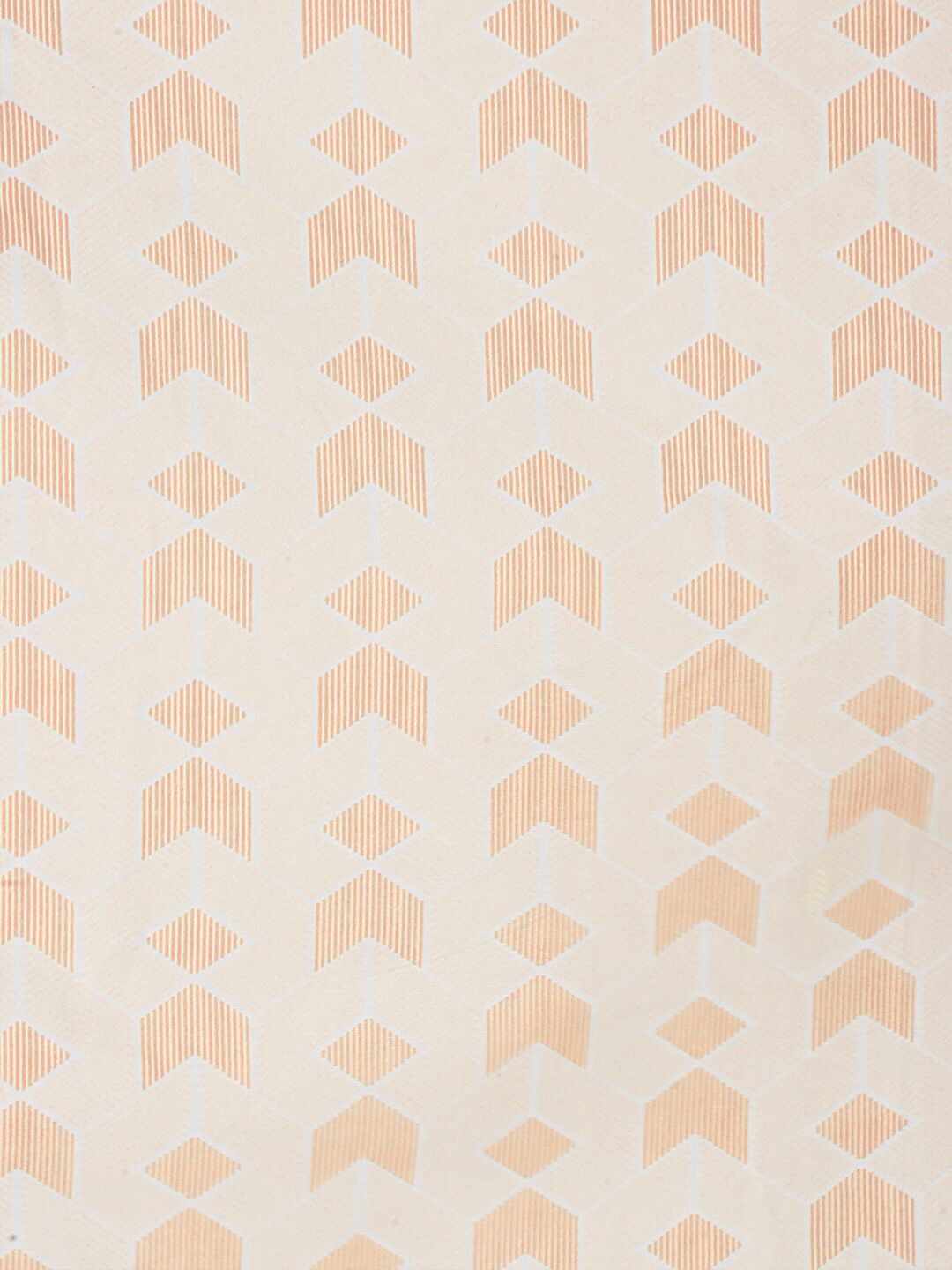 KLOTTHE Orange Geometric Cotton 300 TC Fitted King Fine Bedsheet with 2 Pillow Covers-98 x 87 inches