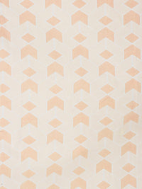KLOTTHE Orange Geometric Cotton 300 TC Fitted King Fine Bedsheet with 2 Pillow Covers-98 x 87 inches