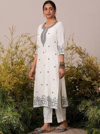 Libas Floral Regular Pure Cotton Kurta with Trousers & Dupatta