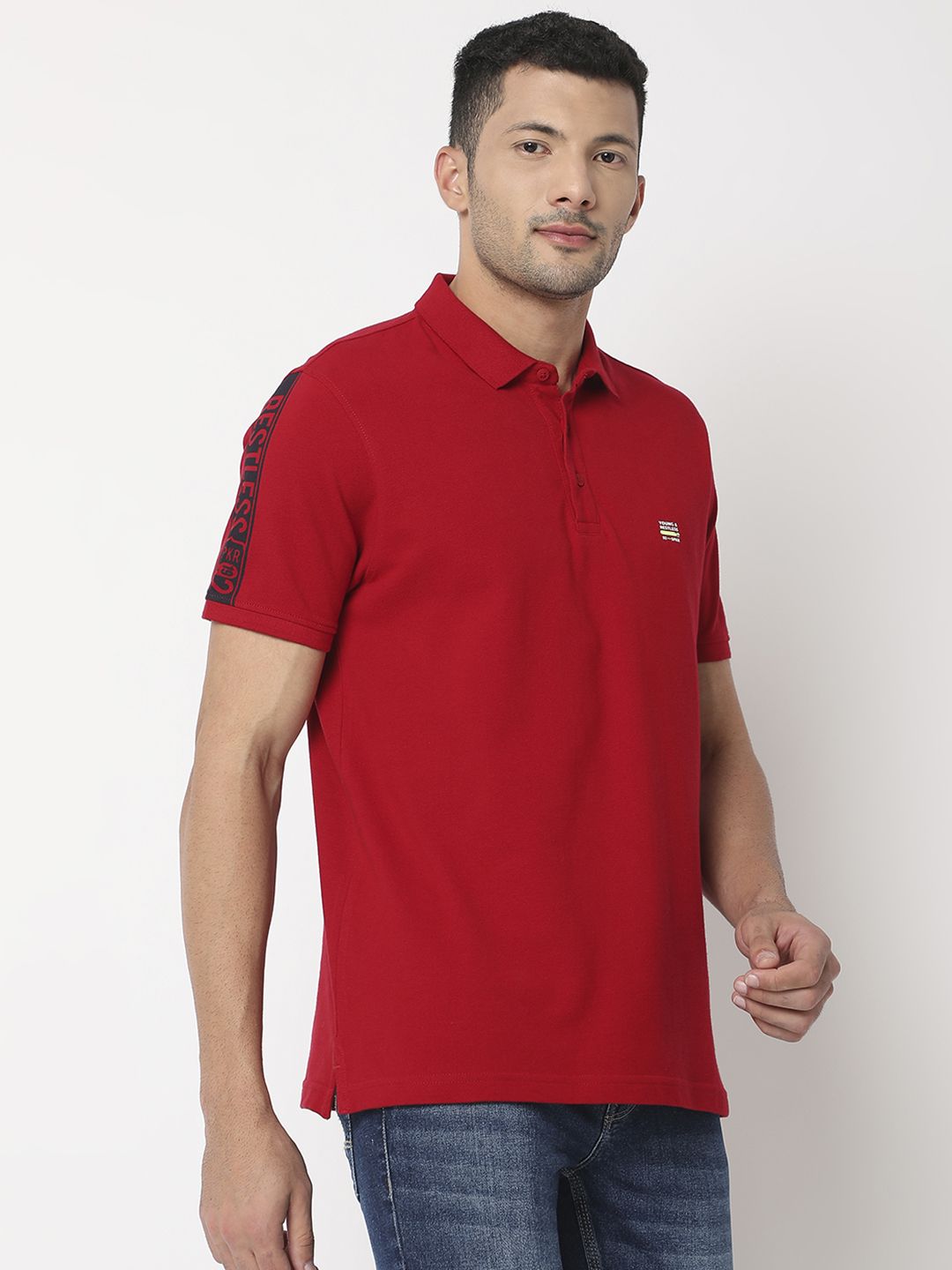 SPYKAR Polo Collar Slim Fit Pure Cotton T-shirt