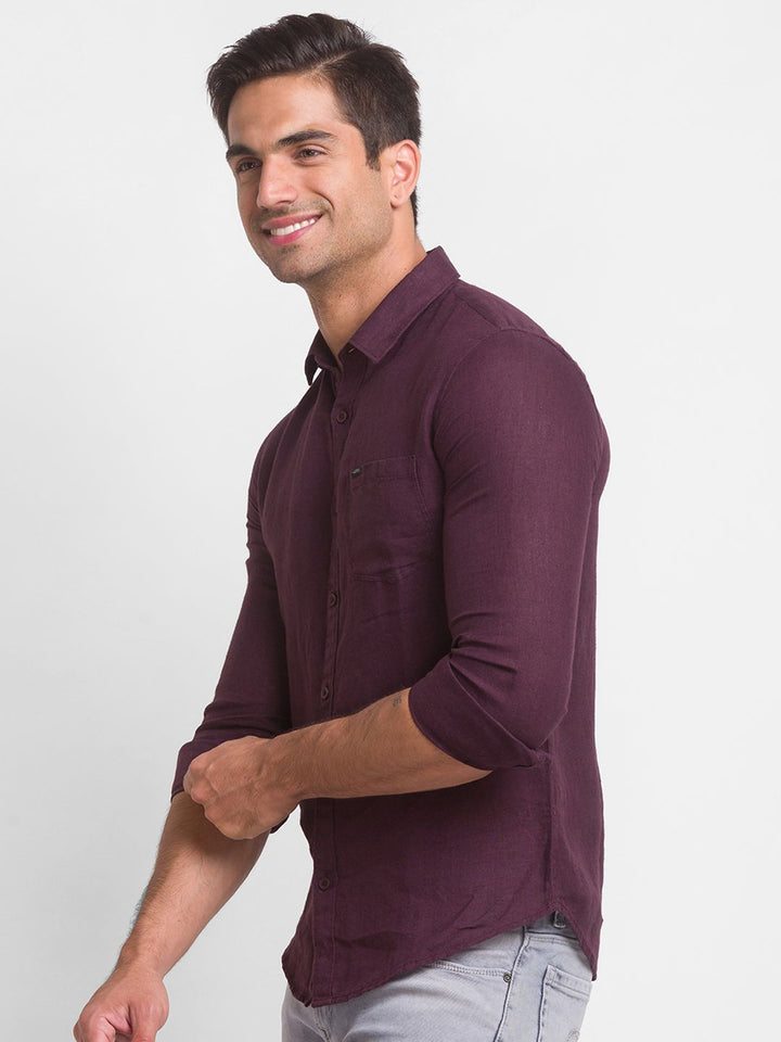 SPYKAR Linen Solid Slim Fit Casual Shirt