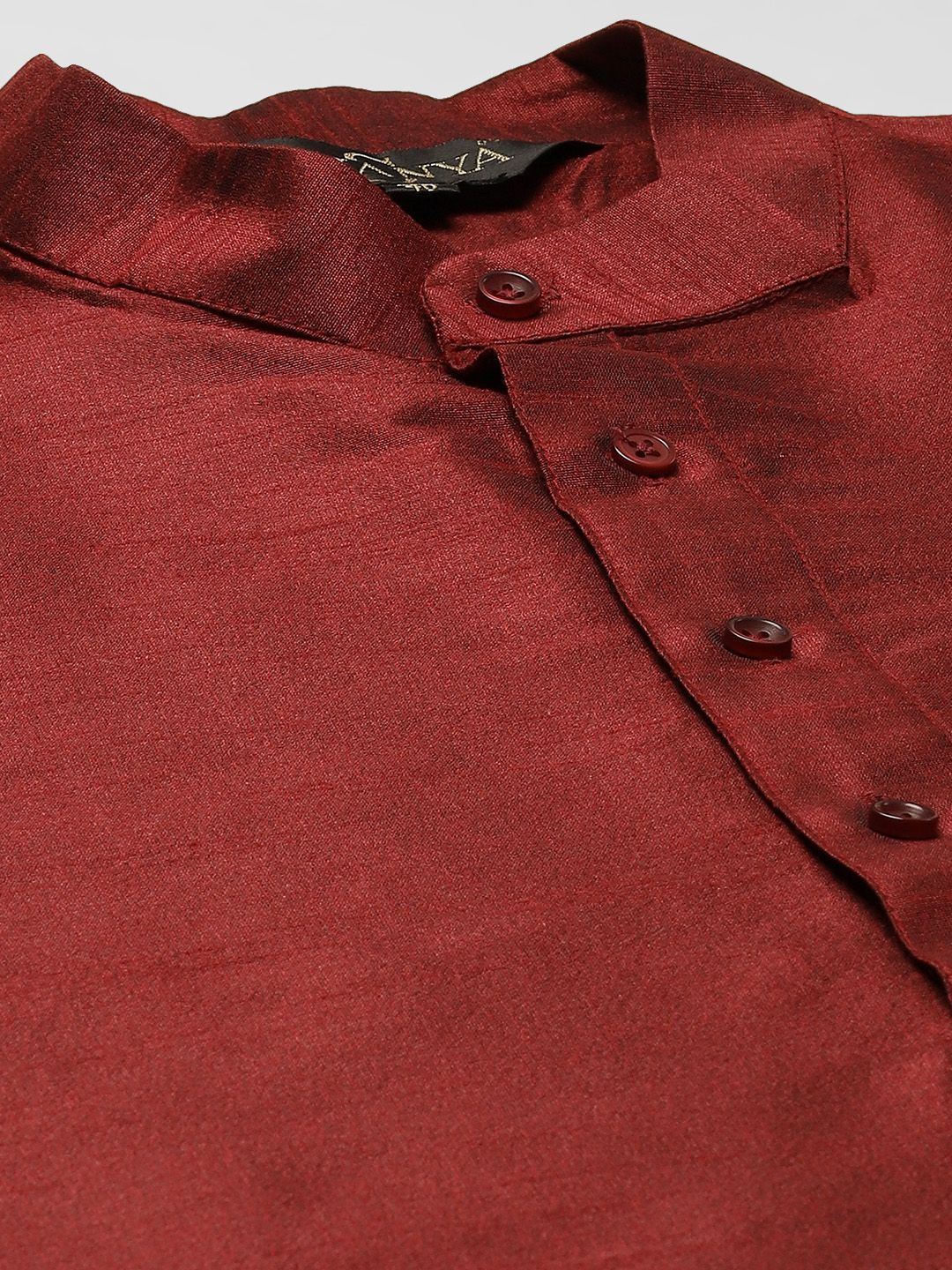 SOJANYA Men Navy Blue & Maroon Floral Print Kurta & Churidar with Tailored Jacket