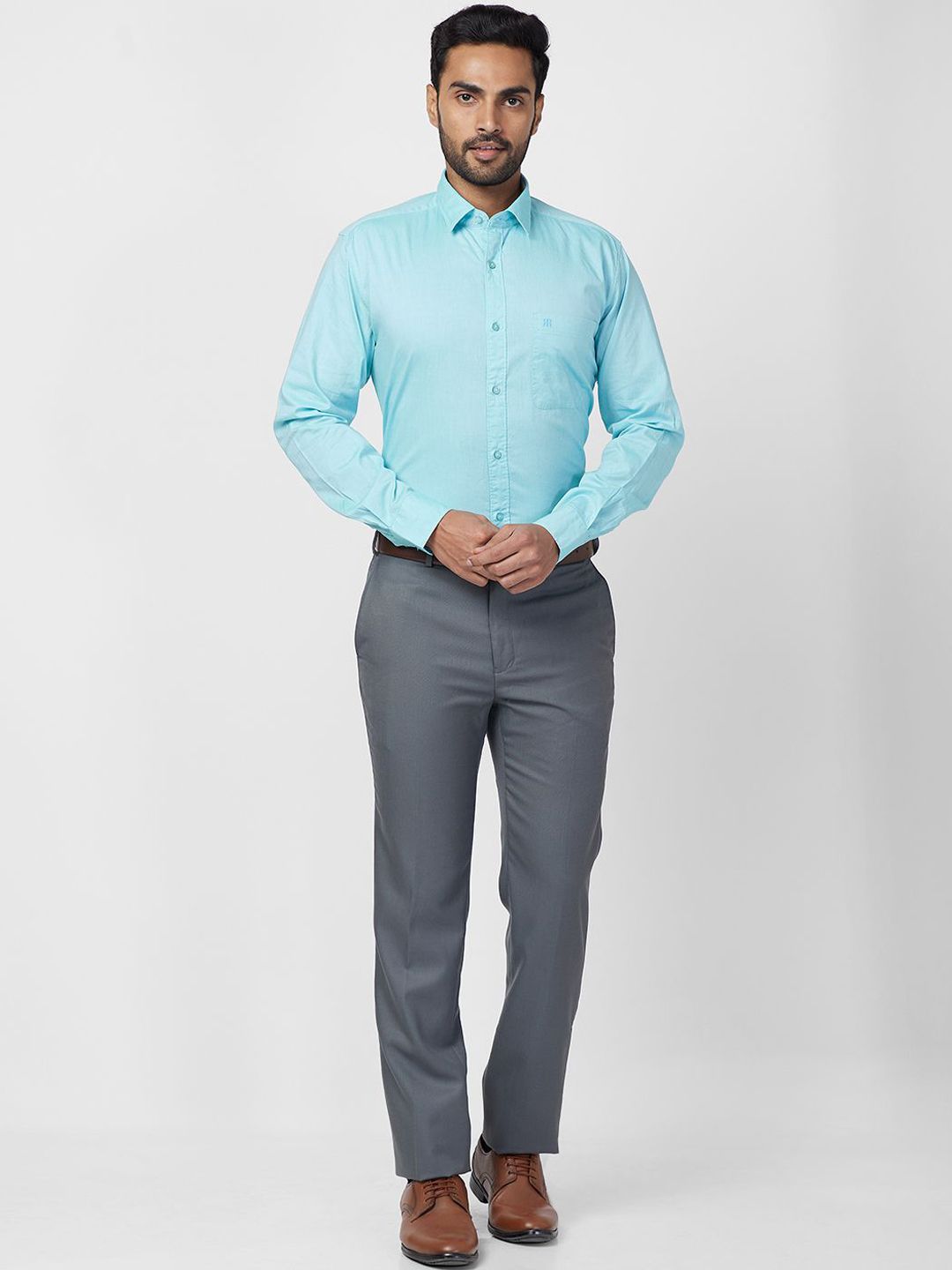 Raymond Men Mid-Rise Contemporary Fit Easy Wash Formal Trouser