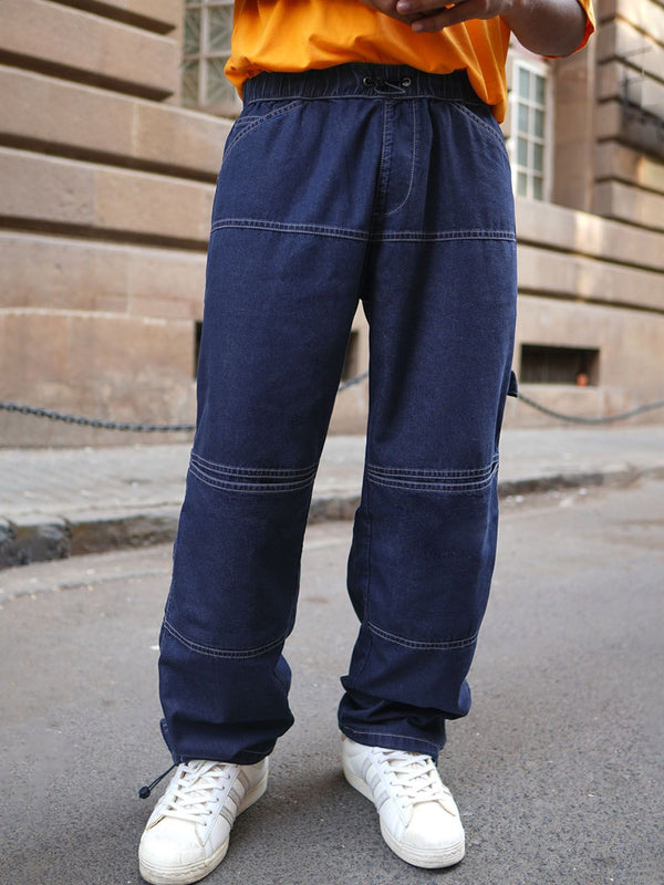 Powerlook Men Solid Relaxed Loose Fit Cargos Trousers