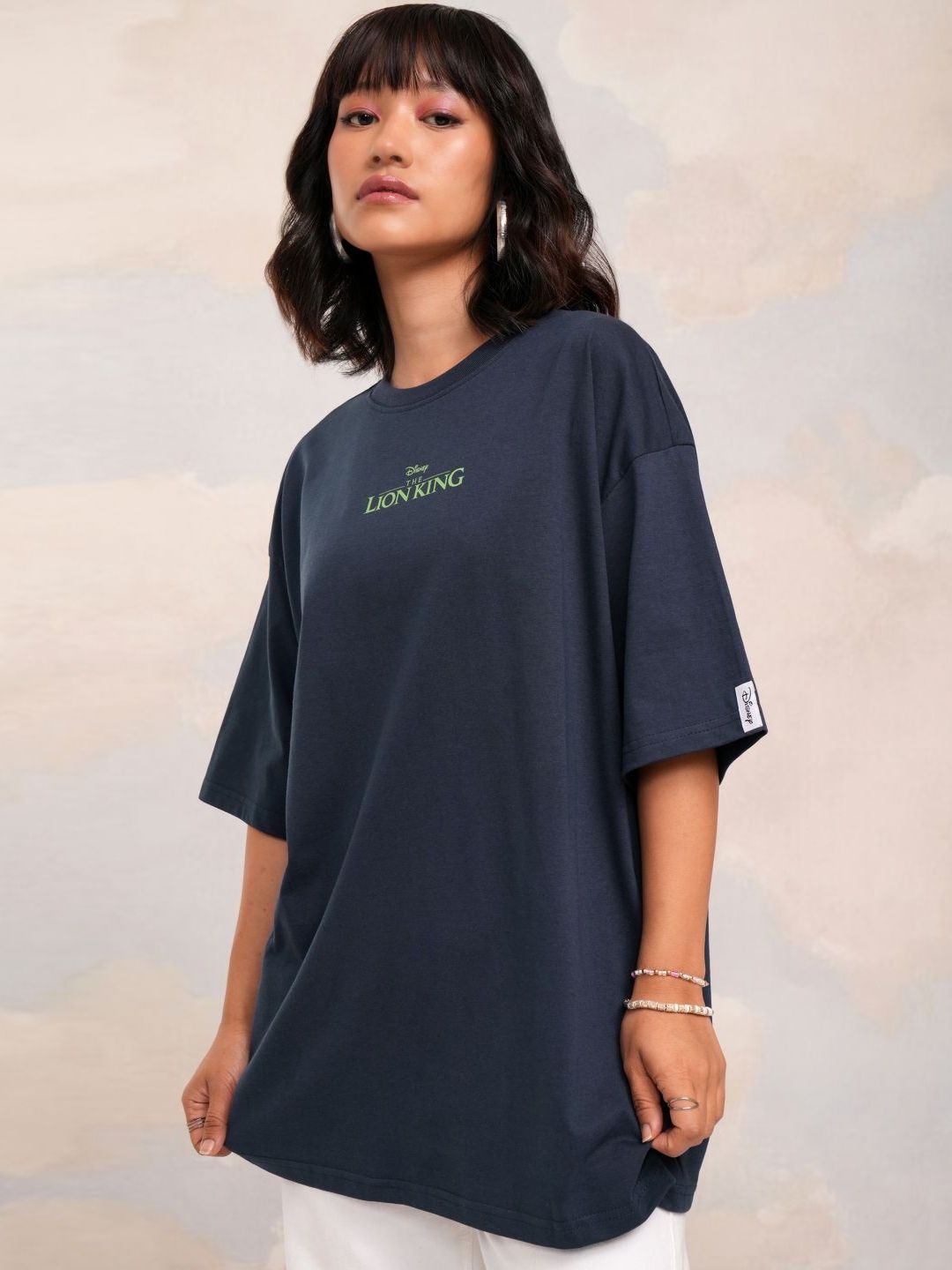 Tokyo Talkies Women Lion King Printed Oversized Tshirt