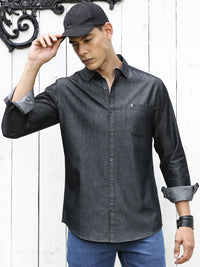 Thomas Scott Men Solid Cotton Smart Slim Fit Opaque Casual Shirt