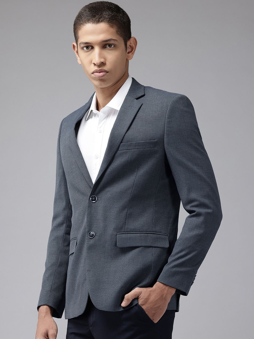 Park Avenue Super Slim Fit Single-Breasted Blazer