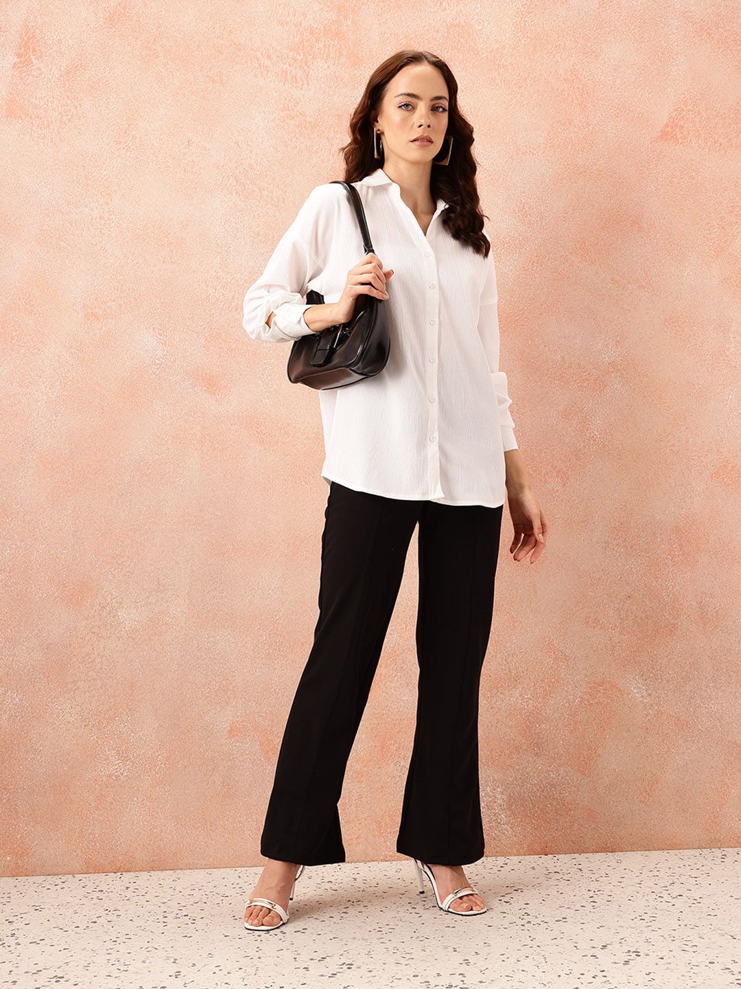 all about you Textured Oversized Casual Shirt