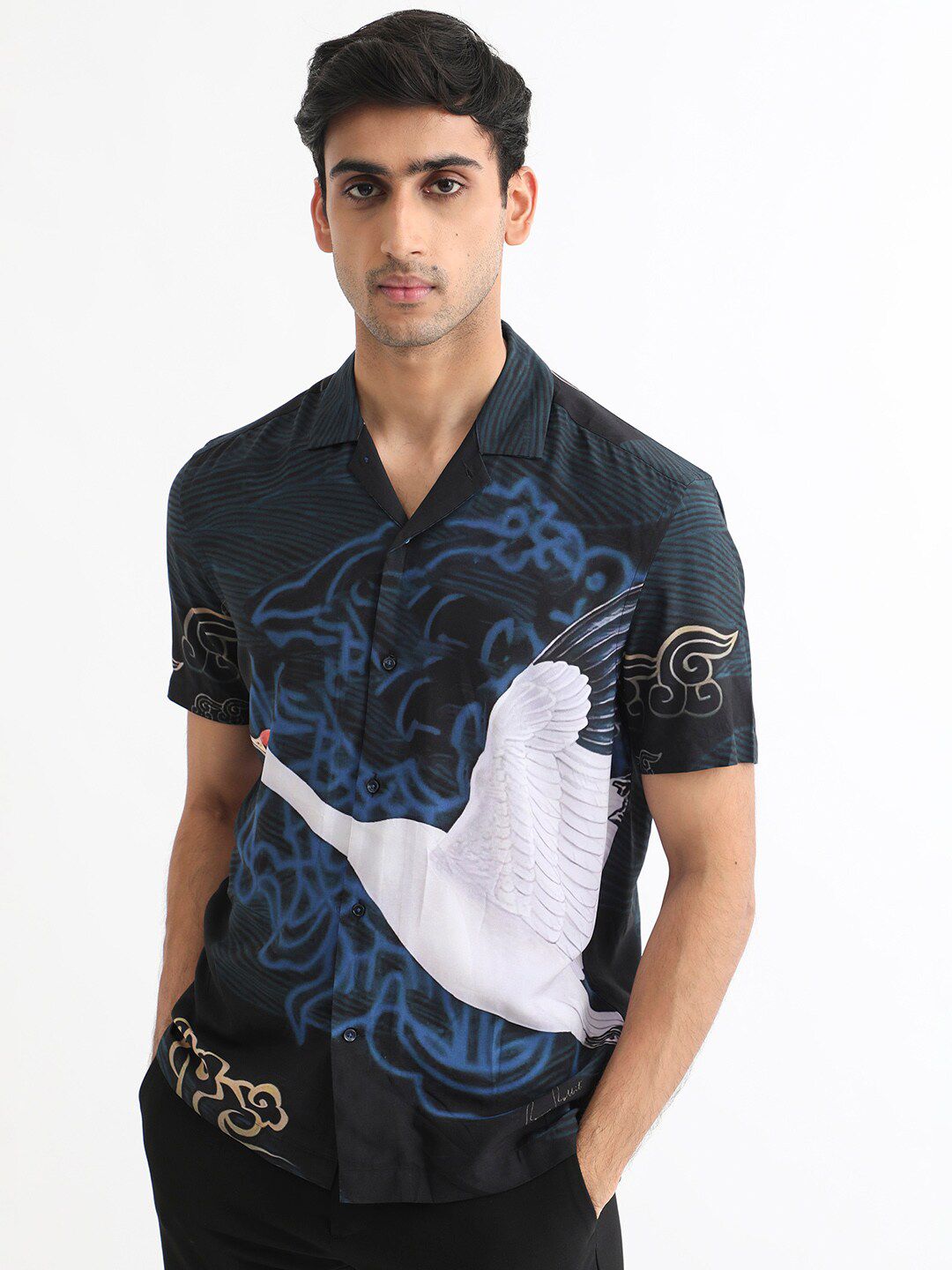 RARE RABBIT Men Tobal Slim Fit Graphic Printed Shirt