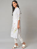 W Women Blue Printed Pathani Kurta