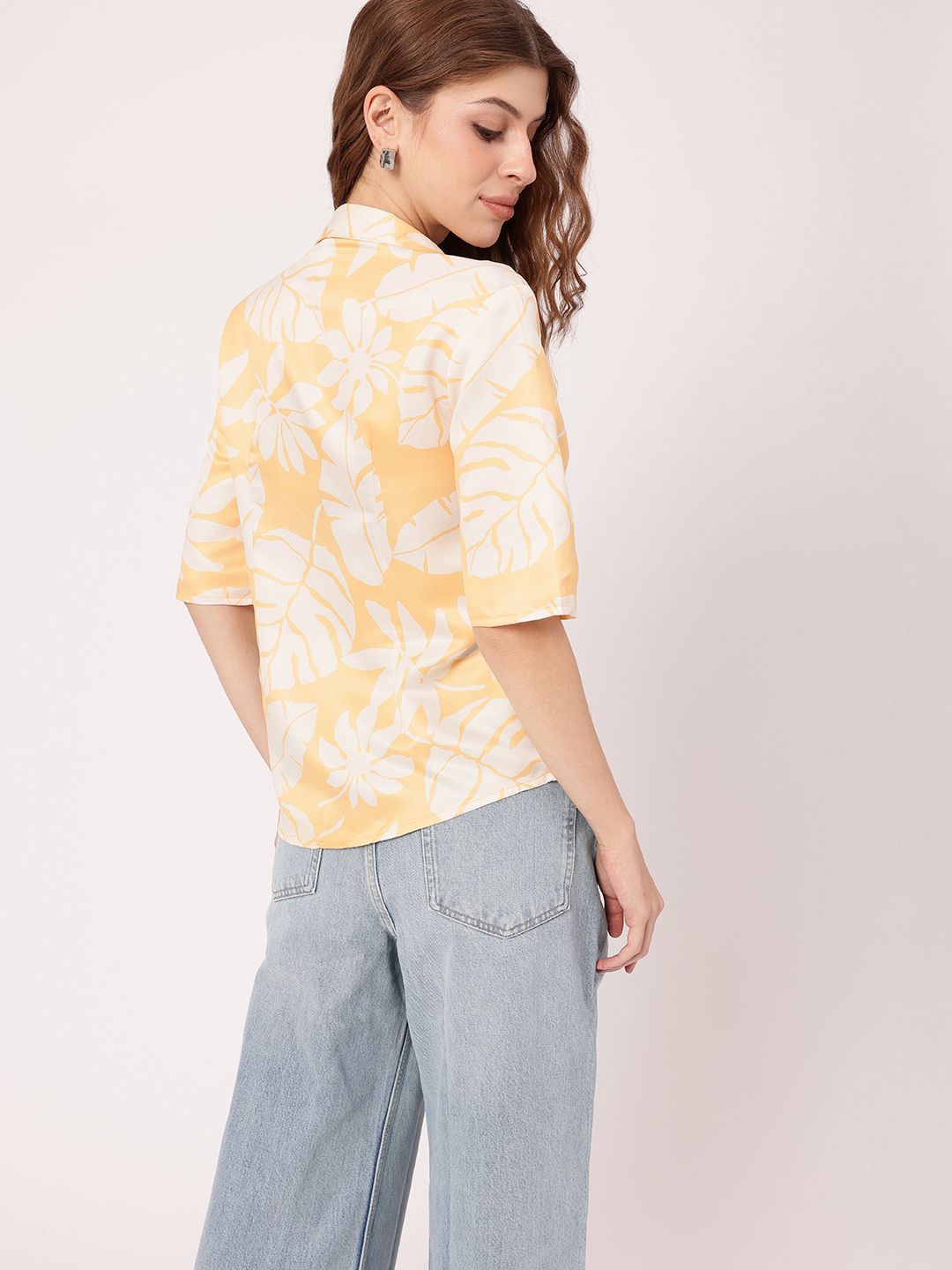 DressBerry Summer Anthem Tropical Printed Front Tie Up Shirt