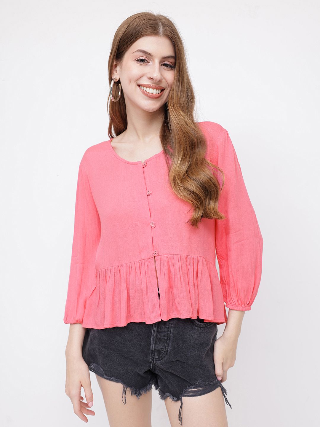 DressBerry The Flatter-Me Fit Pleated A-Line Top