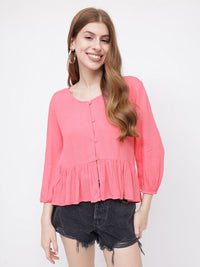 DressBerry The Flatter-Me Fit Pleated A-Line Top