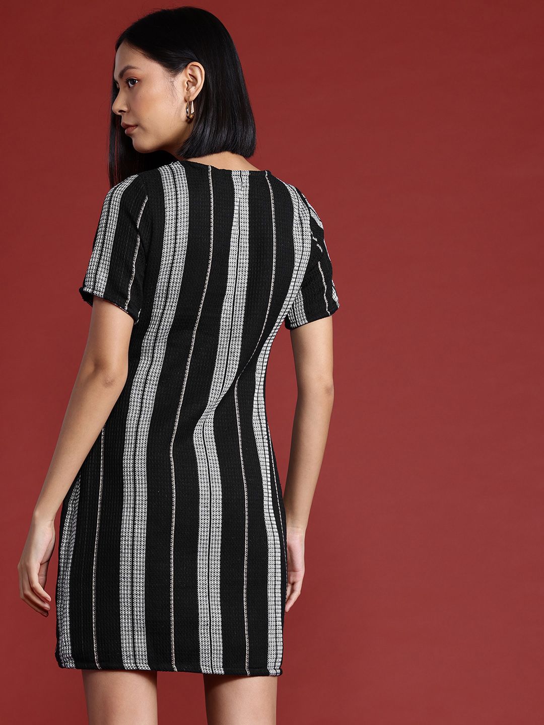 all about you Striped Pure Cotton Sheath Dress