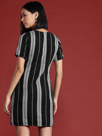 all about you Striped Pure Cotton Sheath Dress