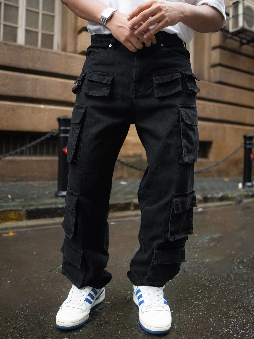 Powerlook Men Loose Fit Cargos Trousers